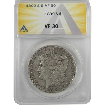 1899 S Morgan Dollar VF 30 ANACS Silver $1 Coin SKU:I19095 - Image 1 of 4