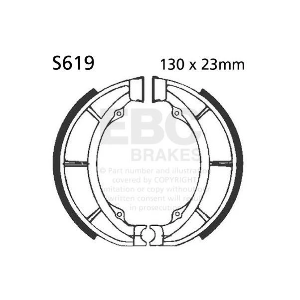 Juego de zapatas de freno trasero derecho EBC para Suzuki PE 175 T 1980 - 1981 Foto 1 de 1