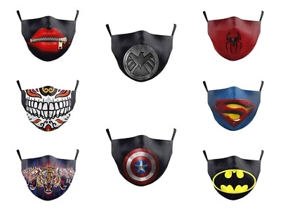 Adult/Kids Unisex Protective 3D Facemasks Adjustable Washable Cartoon Face Masks - Image 1 of 4