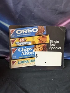 Vtg 80s Oreo Chips Ahoy Cookie 11 x 14 Grocery Store Convenience Store Sign Ad 2 - Picture 1 of 1