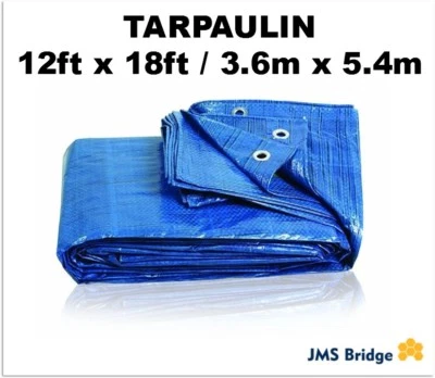 JMS BRIDGE Tarpaulin Heavy Duty Waterproof Cover Roofing Ground Camping Caravan Sheet