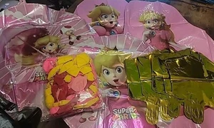 Prinzessin Pfirsich Geburtstag Party Zubehör 143 Teile Set Luftballons Super Mario - Bild 1 von 7