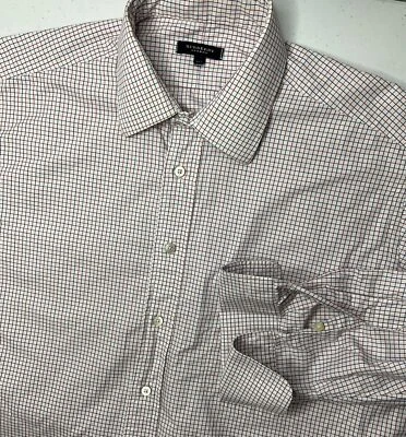 Burberry London Shirt Gingham Plaid Long Sleeve Button Front Men Sz 16.5 Pocket - Image 1 of 4