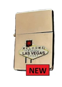 ENCENDEDOR GASOLINA CROMADO LAS VEGAS TODO NUEVO Reino Unido ENVÍO - Imagen 1 de 1