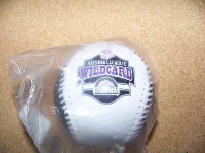 2009 Colorado Rockies black and white NL National League Wild Card baseball ball - Image 1 of 4