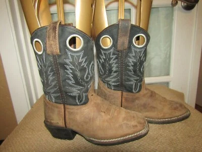 Smoky Mountain Western Boot Niños 12.5 Mesa Cuero Cuadrado Marrón Negro 3243C Foto 1 de 4