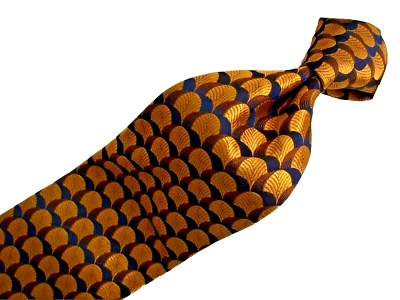 ( John W Nordstrom Gold Brown Metallic Silk Tie 61"L x 3.75"W - Image 1 of 4
