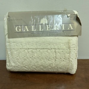 Vintage Wamsutta Galleria Hillsborough Spitze Ca King Perkal Lakenset Hergestellt in den USA NEU - Bild 1 von 10