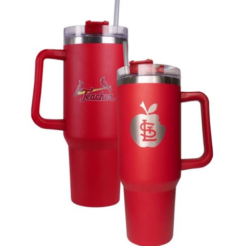 St Louis Cardinals TEACHERS Tumbler - 6/12/23 Appreciation Night - 40 oz INSURED Cover