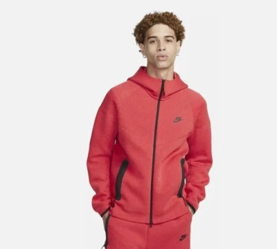 Nike Sportswear Tech Fleece Red/Black Windrunner Full Zip Hoodie FB7921-672  XXL - Image 1 of 4