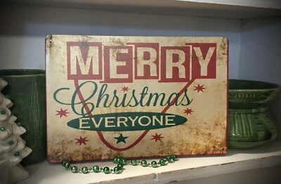 "Letrero de metal publicitario estilo retro vintage FELIZ NAVIDAD GENIAL 12""X 8""" Foto 1 de 4