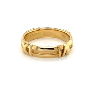 Tiffany & Co. Atlas 18k Yellow Gold Band Ring - Size 5.5 - Picture 1 of 6