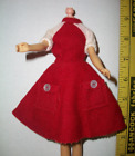 ROBE LAINE ROUGE VINTAGE ANNÉES 1960 CLONE WENDY CONVIENT BARBIES COUSIN FRANCIE LOT B2-2