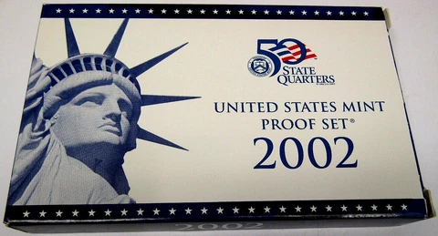 2002-S United States Mint Proof Set - 10 Coins - In Original Box with COA! Cover
