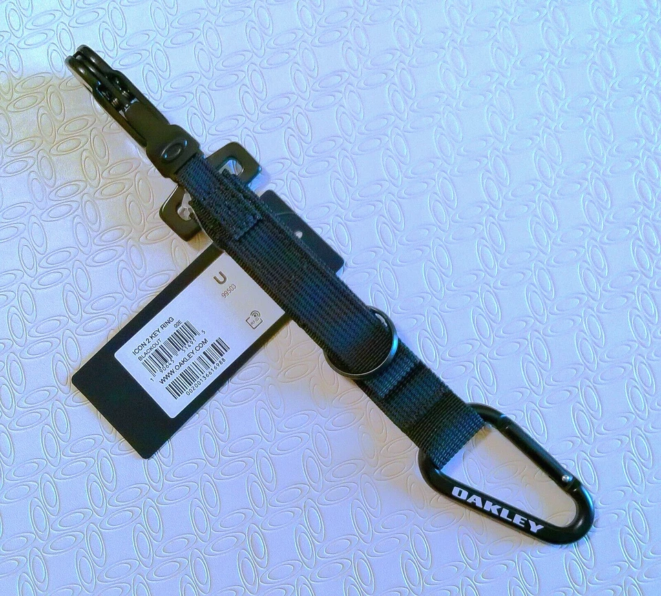 Oakley Icon 2 Key Ring Lanyard Carabiner Clip Keychain Black Rugged Keys