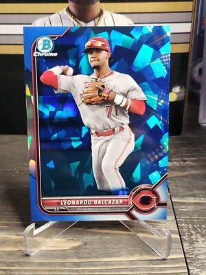 2022 Bowman Chrome Sapphire Refractor Leonardo Balcazar Cincinnati Reds RC  - Image 1 of 2