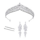  Perlenanhänger Brautohrringe Für Die Hochzeit Kronen-Ohrring-Set
