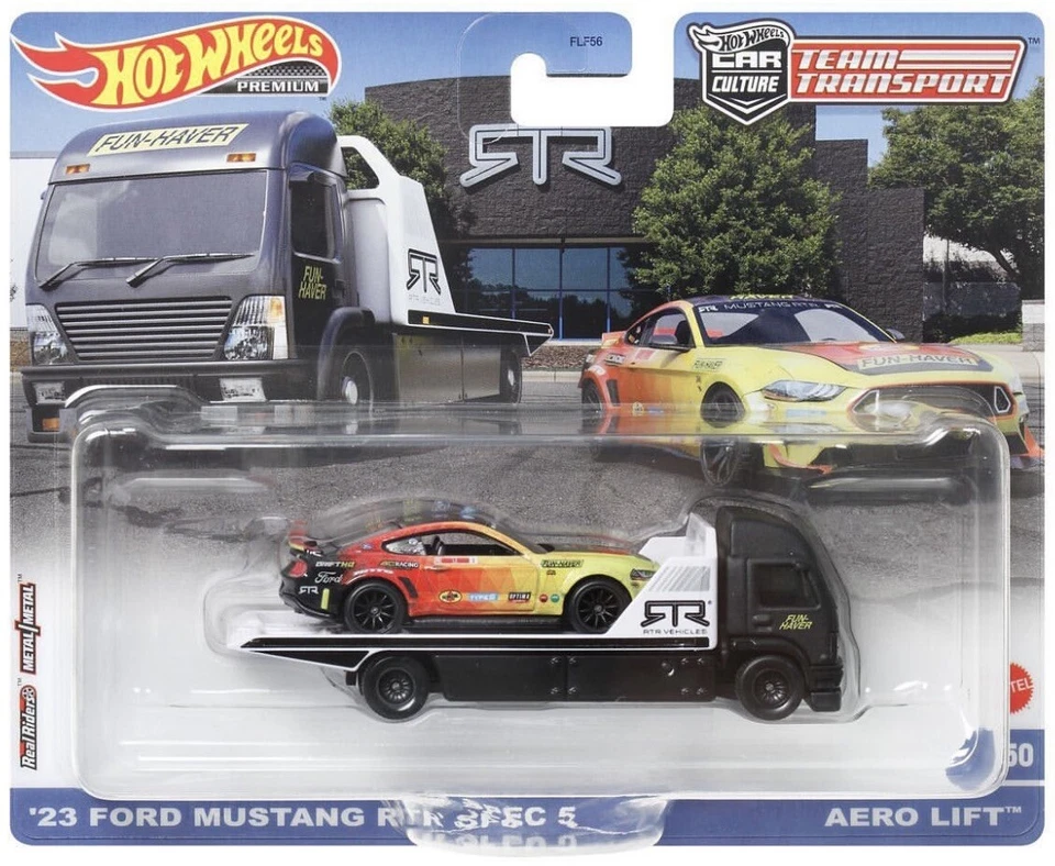 Ford Mustang RTR SPEC 5 y aero lift Team Transport Premium Hot Wheels 23 Foto 1 de 1