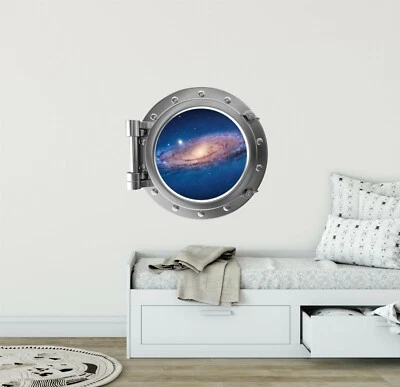 PortScape 银河系 2 太空舷窗墙贴花乙烯基墙贴纸 — 第 1/4 张图片