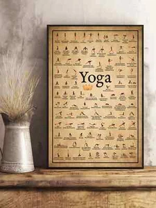 Yoga Poses Reference Chart, Yoga Poster Poster, Home Workout Poster - Picture 1 of 6