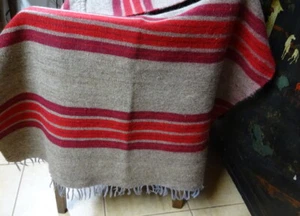 Macedonian Greek Blanket Antique Greece Handwoven Stripy Wool Rug Runner Throw - Picture 1 of 7