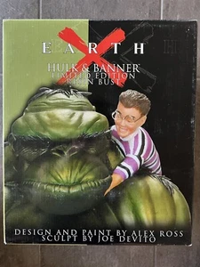 Marvel Hulk & Banner Earth X Bust Statue 2001 Resin On Wood Limited Ed /3900 - Picture 1 of 8