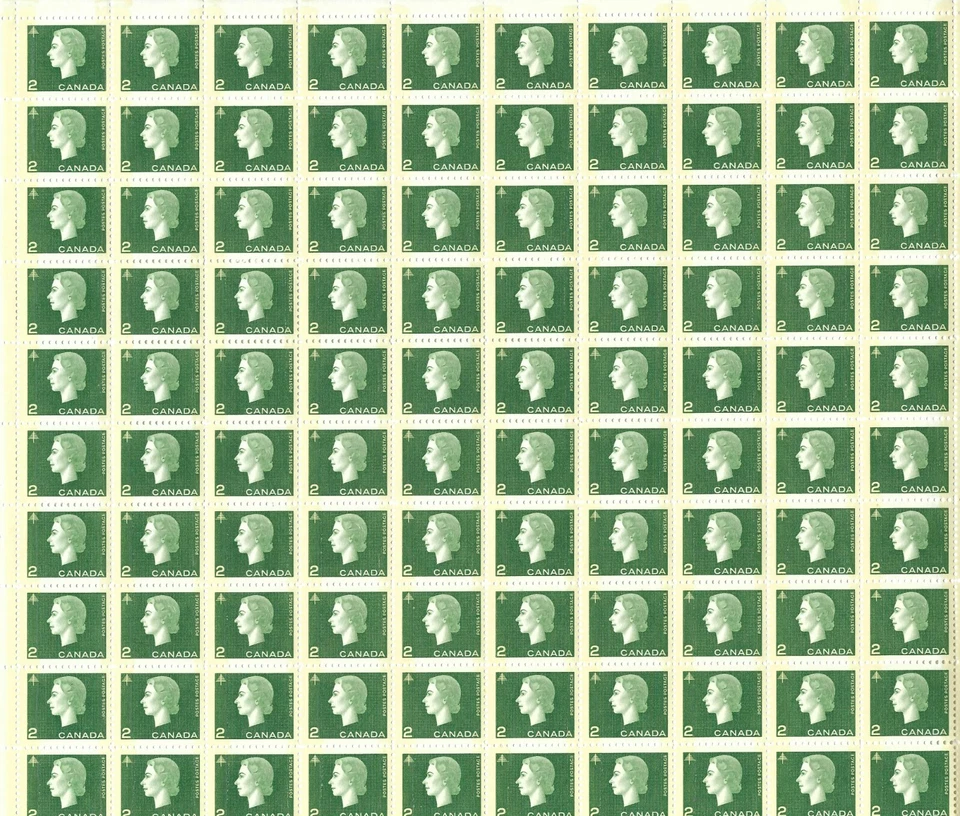 CANADÁ - HOJA DE 100 - MUY BUEN ESTADO - SCOTT 402pii - REINA ISABEL II - ETIQUETADO W2B Foto 1 de 1