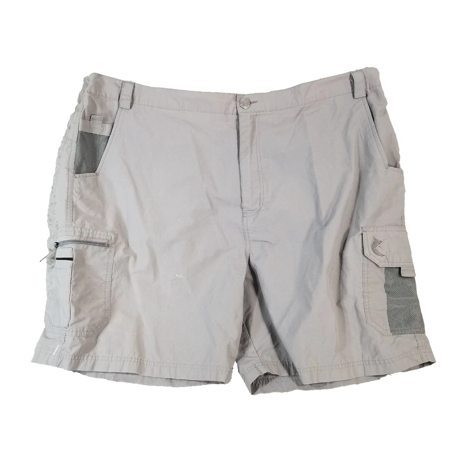 Bermuda de caminhada Reel Legends Cargo masculina 2XL XXL cinza conforto cintura pesca ao ar livre - Imagem 1 de 4