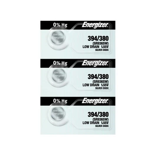 Baterías Energizer 394/380 (SR936W, SR936SW) Óxido de Plata 3PK, ¡Envío Gratis! Foto 1 de 1