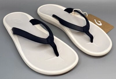 Sandalia chanclas Olukai Pi'oe para mujer talla 10 playa azul gris nueva Foto 1 de 4
