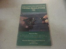 Rare 1992 Guide to Wisconsin Hook and Line Fishing Regulations Booklet