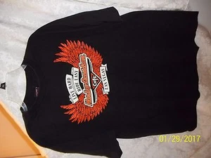 Harley Davidson Motorcycle Men's LARGE BLACK T-SHIRT SHIRT LIVE HARD RIDE EASY - Picture 1 of 3