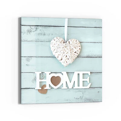 DEQORI Magnettafel Glas 'Holzschrift HOME' beschreibbar Whiteboard, v. Größen - Bild 1 von 4