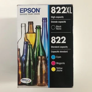 2/2028 Genuine Epson Ink 822XL High-Yield Black 822 CMY T822XL-BCS 4 Pack OEM - Picture 1 of 4