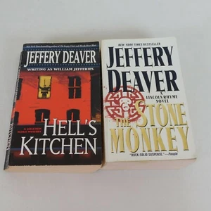 Lot of 2 Jeffery Deaver PB John Pellam Hells Kitchen Lincoln Rhyme Stone Monkey - Imagen 1 de 7