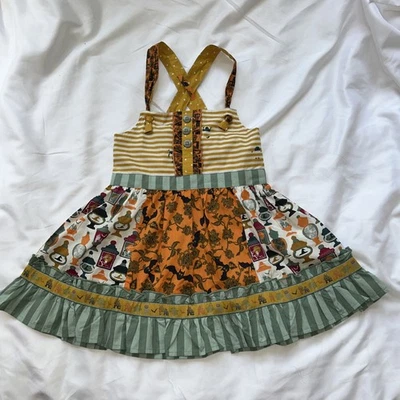 Matilda Jane Girls Dress 6 Trick Or Treat Halloween Bats All Over Print - Image 1 of 4