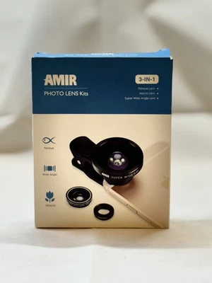 AMIR for iPhone Lens, 0.4X Wide Angle Lens + 180°Fisheye Lens & 10X Macro Lens - Image 1 of 3