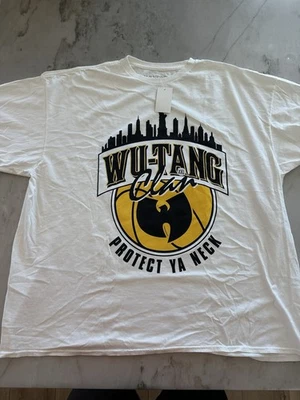 Camiseta Wu-tang Clan Protect Ya Cuello Gráfico 2XL Blanca Manga Corta Música Suelta Foto 1 de 4