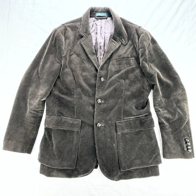 Винтажный вельветовый блейзер Polo Ralph Lauren темно-коричневый на 3 пуговицах спортивный мужской большой - Изображение 1 из 4