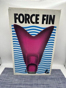 Force Fin Scuba Fins Made In USA Vintage Black Med Size 18” w/ Box - Picture 1 of 10
