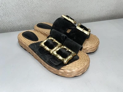 Schutz Enola Rope Flat Sandal Women's US 8B, Black *Preowned* - Image 1 of 4