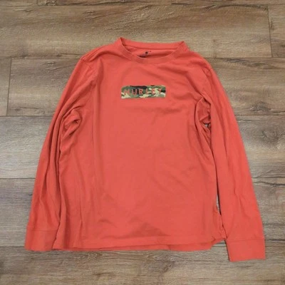 Camisa Hurley Para Hombre Grande Manga Larga Naranja Camuflada Spellout Patinador Surf Y2K Foto 1 de 4
