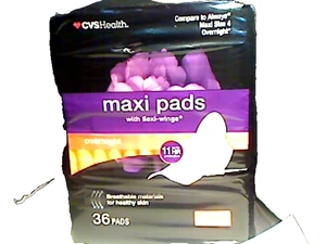 Maxi almohadillas con alas CVS Health Overnight para mujer talla 4 (paquete de 36) - Imagen 1 de 3