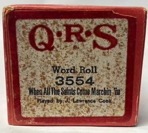 QRS Player Piano Word Roll 3554 When All the Saints Come Marchin' In  - Picture 1 of 4