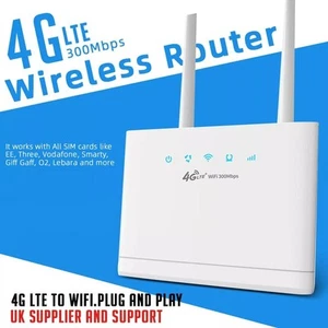 4G Wireless Router 300Mbps WiFi Hotspot & SIM Card UNLOCKED & Port Forwarding UK - Picture 1 of 15