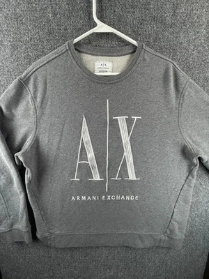 Sudadera Pullover Gris Bordada Armani Exchange XL Icono Logo Grande Hombres Foto 1 de 4