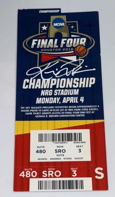 Kris Jenkins Signed 2016 Final Four Championship Autograph Ticket JSA Villanova - Image 1 of 2