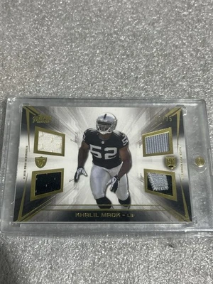 2014 Topps Prime Quad Relics Khalil Mack rc Jersey Number Match 52/75 Sp - Image 1 of 4