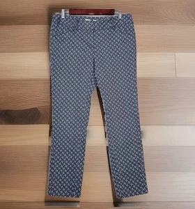 White House Black Market Damenhose 6 Knöchel schwarz weiß Geomuster adrett - Bild 1 von 9