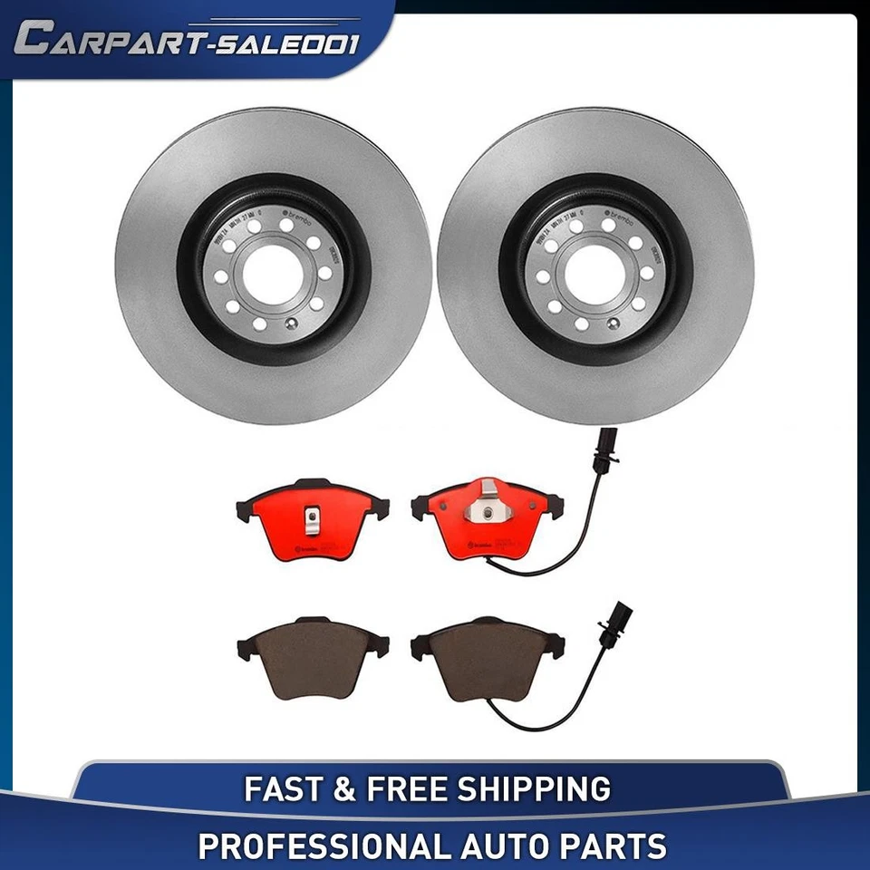 Комплект передних дисковых тормозных колодок ротор дискового тормоза для Volkswagen Passat Brembo 2006-2008 годов выпуска - Изображение 1 из 4